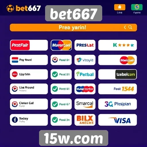 Opções de pagamento disponíveis na bet667